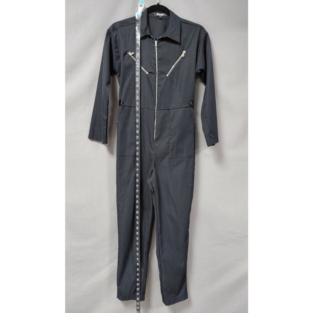 Nasty Gal Black Long Sleeve Full Zip Utility Jumpsuit Women Size S - Picture 15 of 16